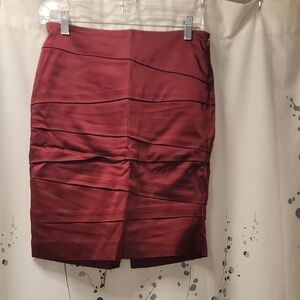 White House Black Market Deep Red Pencil Skirt